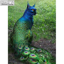 5D DIY Diamond embroidery Cross stitch Cat peacock Full Square/Round Diamond mosaic Diamond painting decoration  HYY 2024 - buy cheap