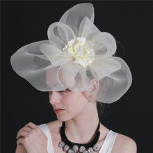 Nylon Mesh Big Derby Fashion Fascinator Hat Hair Clip Bridal Wedding Show Headwear Hair Accessories Show Hair Fascinator Lady 2024 - buy cheap
