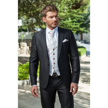 2020 New Arrival mens suits tailored suit Charcoal Wedding suit for men Groom Tuxedos Groomsman Suit Jacket+Pants+Tie+Vest 2024 - buy cheap