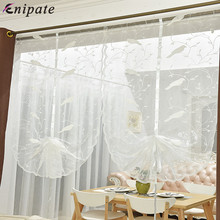 Enipate 1 PC white Embroidery Birds Sheer Drape Roman Blinds Curtain Living Room Balcony Romatic Pastoral Tulle Window Curtain 2024 - buy cheap