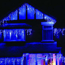 Luzes de led azuis para decoração de natal, luzes para festa de aniversário e casamento 3.5 + 0.5m 110/220v