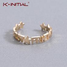 Kinitial-Anillo de dedo para mujer y niña, sortija de fiesta apilable, con letras, el mejor anillo de Original, regalo de joyería al por mayor 2024 - compra barato