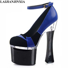 LAIJIANJINXIA New Sexy Women Pumps Shoes Black Platform Shoes 17cm Round Toe Spring/Autumn High Heels Pumps shoes 2024 - buy cheap