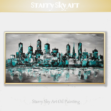 Pop Fine Art Abstract Skyscrapers Building Canvas Oil Painting Hand-painted Abstract City Painting Pictures for Wall Decoration 2024 - buy cheap