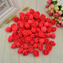 100 шт., искусственные розы 3-3,5 см, разные цвета 2024 - купить недорого