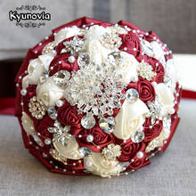 Kyunovia Burgundy Brooch Bouquet Ivory Bride Bouquets De Mariage Artificial Crystal Wedding Flowers Buque De Noiva 4 Colors Fe86 Buy Cheap In An Online Store With Delivery Price Comparison Specifications Photos