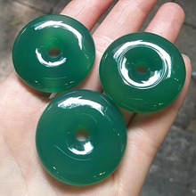 Cuentas de piedra de Calcedonia Verde natural en forma de donut, cuentas de piedras preciosas naturales, DIY, sueltas, para fabricación de colgantes, venta al por mayor 2024 - compra barato