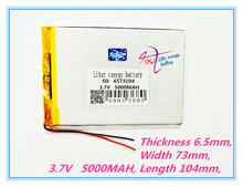 6573104 3.7V 5000mah Lithium polymer Battery with Protection Board For Tablet PCs PDA 2024 - buy cheap