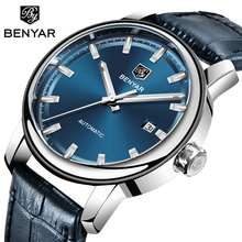 BENYAR-Reloj de pulsera de cuero para hombre, accesorio Masculino de pulsera resistente al agua con mecanismo automático, complemento deportivo mecánico de marca de lujo con diseño moderno y estilo informal, nuevo, 2019 2024 - compra barato