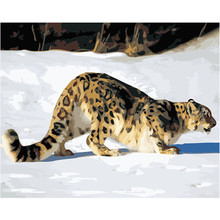 DIY Digital Painting By Numbers Package The snow leopard oil painting mural Kits Coloring Wall Art Picture Gift frameless 2024 - buy cheap