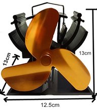 12.5cm Height  Mini  Heat Powered Stove Top Fan For Small Space On  Wood / Log Burner /Fireplace Stove - Eco Friendly (Gold) 2024 - buy cheap