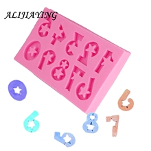 1Pcs DIY Star number Silicone Mold Fondant birthday Cake Decorating Tools dessert modelling cake stencil D1289 2024 - buy cheap