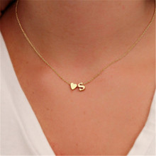 Top Quality Gold Color Tiny Dainty Heart Initial Necklace Letter Name Necklaces & Pendants Jewelry for Women Gift 2024 - buy cheap