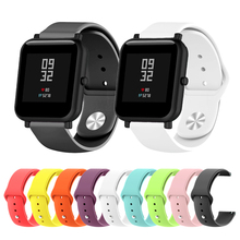 20 мм спортивный силиконовый ремешок для Xiaomi Huami Amazfit Bip часы замена ремешок браслет для Amazfit Bip Браслеты Аксессуары 2024 - купить недорого