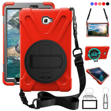 For samsung galaxy tab a 10.1 case T580, Heavy Duty Armor Cover With Hands Strap Shoulder Belt For Galaxy Tab A 10.1 T585 T580 2024 - buy cheap