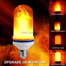 Bombillas LED con efecto de llama de fuego, Lámpara decorativa de ambiente Vintage, emulación parpadeante, 9W, 1- 10 unidades, E27, E26, 2835 2024 - compra barato
