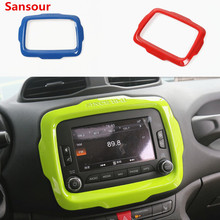 Sansour-Marco de decoración de navegación GPS para el centro del coche, pegatinas interiores, accesorios para Jeep Renegade 2015-2018, estilo de coche 2024 - compra barato