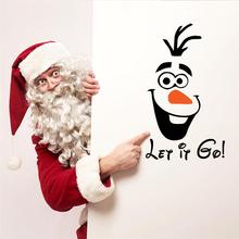 Olaf Let It Go настенные наклейки, домашний декор цитаты Diy мультфильм Adesivo De Paredes детская комната виниловые настенные наклейки художественные съемные 2024 - купить недорого