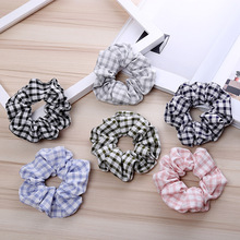 Women Plaid Stripe Hair bands Scrunchies girl's cute Elastic Hair Tie Accessories Ponytail Holder Rope headwear 20PCS FJ3367 2024 - buy cheap