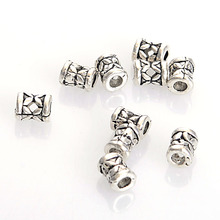 50Pcs 6x7 MM Fluted Corrugated Vintage Ethnic Antique Silver Antique Design Spacer Beads For Diy Bracelet Jewelry Making 2024 - buy cheap