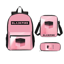 3Pcs/Set Portfolio School Bags For Girls Boys Black Pink 3D Printing Bookbag Laptop Backpacks Casual Daypacks Mochila Escolar 2024 - buy cheap