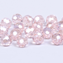 4mm 6mm 8mm Pink AB Color Football Faceted Glass Crystal Spacer Beads For Jewelry Making 2024 - buy cheap