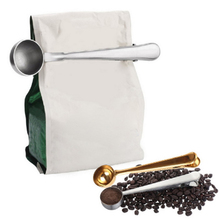 Café de aço inoxidável multifuncional colher de medição com clipe de vedação colher de medição de chá colher de cozinha suprimentos 2024 - compre barato