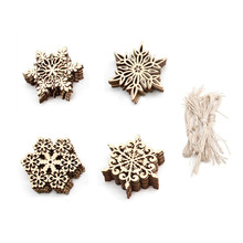 10Pcs Wood Snowflake Christmas Decorations For Home Xmas Tree Hanging Ornaments Decoracion Navidad 2024 - buy cheap