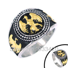 Free shipping! Golden Eagle Masonic Ring Stainless Steel Freemasonry Masonic Ring Gold Jewelry SWR0064 2024 - buy cheap