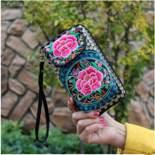 New National Embroidered Day Clutches!Hot Handmade Ethnic Flowers Embroidery Women Canvas Handbag All-match Top All-match bags 2024 - buy cheap