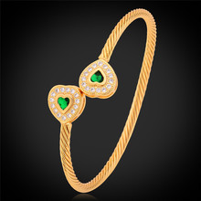 Brazalete brazalete de oro para mujer joyería de moda de corazón AAA Zirconia cúbica oro/plata Color brazalete pulseras H461 2024 - compra barato