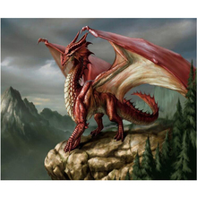 5D diy Diamond Painting"Red Dragon"3d Cross Stitch Full diamond embroidery diamond Mosaic pattern paint Halloween gift C285 2024 - buy cheap