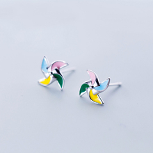 MloveAcc 925 Sterling Silver Multi-color Windmill EArrings Jewelry Special Store Stud Earrings Jewelry Brincos 2024 - buy cheap