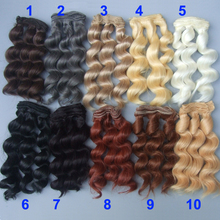 1 piece 15cm x 100cm brunette  black brown natural color curly doll hair for 1/3 1/4 1/6 BJD doll Russian doll diy wigs 2024 - buy cheap