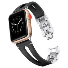 link bracelet strap for apple watch 6 band 44mm 40mm 42mm 38mm correa Genuine Leather watchband for iwatch pulseira 6/SE/5/4/3/2 2024 - buy cheap