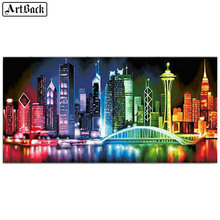 ArtBack diy 5d diamond painting city night panorama full square / round diamond mosaic 3d embroidery living room decoration 2024 - buy cheap