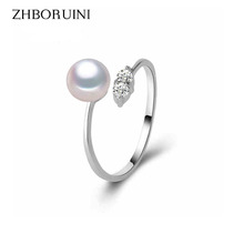 ZHBORUINI Pearl Ring Jewelry Of Silver Zircon Inlaid Rings Freshwater Pearl Wedding Rings 925 Sterling Silver Rings For Women 2024 - buy cheap
