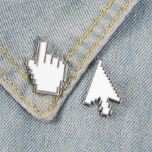 Broche con dibujo creativo de gestos blancos para amigos y niños, insignia para niños, Pin, camisa con hebilla, regalo, joyería esmaltada 2024 - compra barato