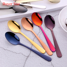 6 Pcs/Lot Luxury Gold Dessert Spoon Tea Spoon set Stainless Steel Coffee Spoon Thick Cutlery Set Mini Spoons 2024 - buy cheap