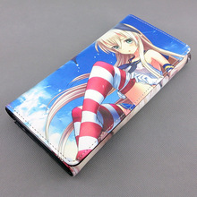 Cartera de PU de estilo largo con estampado colorido, Colección Kantai de Anime 2024 - compra barato