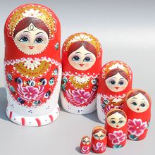 7pcs/set Hand Paint Matryoshka Dolls Set Creative Wedding Party Decoration Wooden Russian Nesting Babushka Matryoshka Dolls Toys 2024 - buy cheap