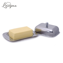LMETJMA Stainless Steel Butter Dish Box with Lid Cheese Tray Durable Butter Cheese Server Storage Keeper Tray Cheese Tool KC0134 2024 - buy cheap