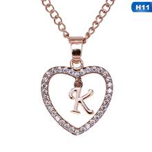 26 Letters Long Sweater Zircon Chain Pendant Necklace Love Heart Pendants for Women Collier Choker Necklaces Gift 2024 - buy cheap