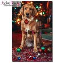 Sophie Beauty DIY Diamond Painting Christmas Dog Cross Stitch Animal Style Home Decoration Full Diamond Embroidery Kit 19076 2024 - buy cheap