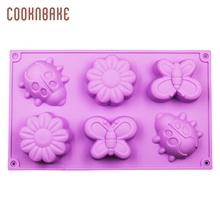 Silicone handmade Soap Mold Jelly pudding Cake pastry bakeware Flower Butterfly cake Baking tool DIY birthday 6 lattices 2024 - buy cheap