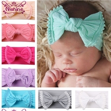 Nishine Cotton Blend Nylon Bow Children Kids Headbands Bows Turban Knot Head Wrap Hair Accessories Birthday Gift Photo Shoot 2024 - buy cheap