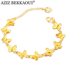 AZIZ BEKKAOUI-pulsera de mariposa de Color dorado para mujer, brazaletes de cadena, elegante compromiso de boda, regalo diario de joyería 2024 - compra barato