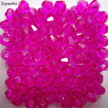 Isywaka-cuentas de cristal austriaco bicono de 4mm, color rosa, espaciador suelto, para fabricación de joyas, 100 Uds. 2024 - compra barato