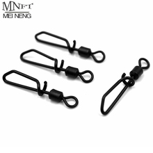 MNFT-conector giratorio de barril de 100 uds, acero inoxidable, negro, níquel, emerillón de repuesto, Clips, accesorios de pesca de uñas 2024 - compra barato