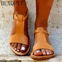 BLXQPYT 2019 Gladiator Sandals Plus Size 34-52 Shoes Women Flat Sandals Open toe Sapato Feminino Summer Chaussure Femme 1931 2024 - buy cheap